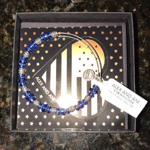 Blue beaded Alex and Ani Bangle